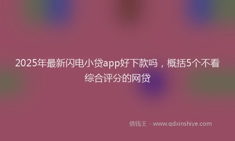 2025年最新闪电小贷app好下款吗，概括5个不看综合评分的网贷
