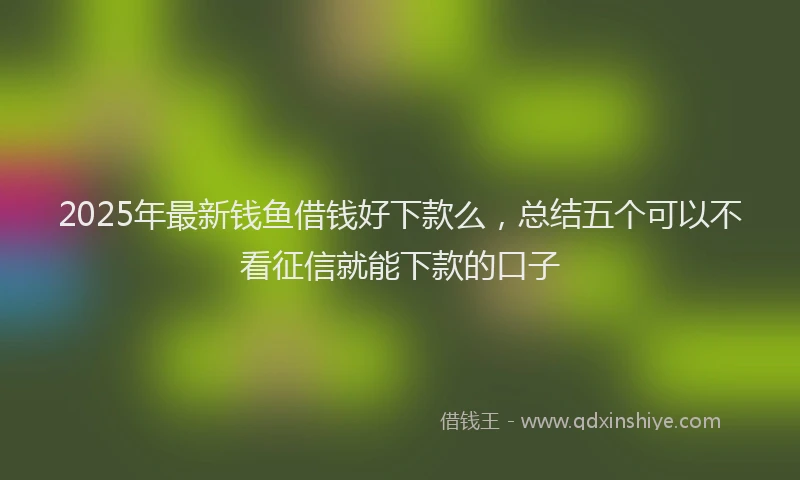2025年最新钱鱼借钱好下款么，总结五个可以不看征信就能下款的口子