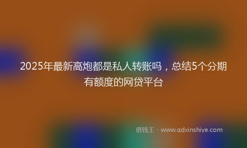 2025年最新高炮都是私人转账吗，总结5个分期有额度的网贷平台