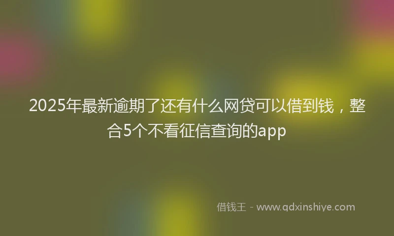 2025年最新逾期了还有什么网贷可以借到钱，整合5个不看征信查询的app