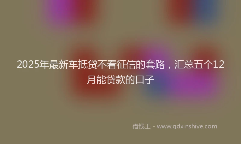 2025年最新车抵贷不看征信的套路，汇总五个12月能贷款的口子