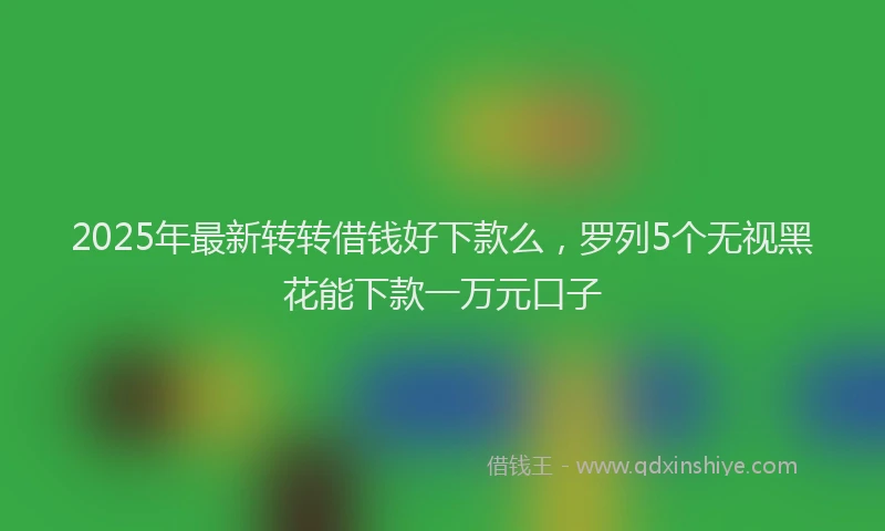2025年最新转转借钱好下款么，罗列5个无视黑花能下款一万元口子
