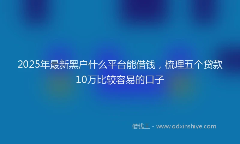 2025年最新黑户什么平台能借钱，梳理五个贷款10万比较容易的口子