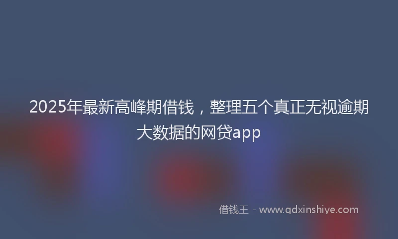 2025年最新高峰期借钱，整理五个真正无视逾期大数据的网贷app