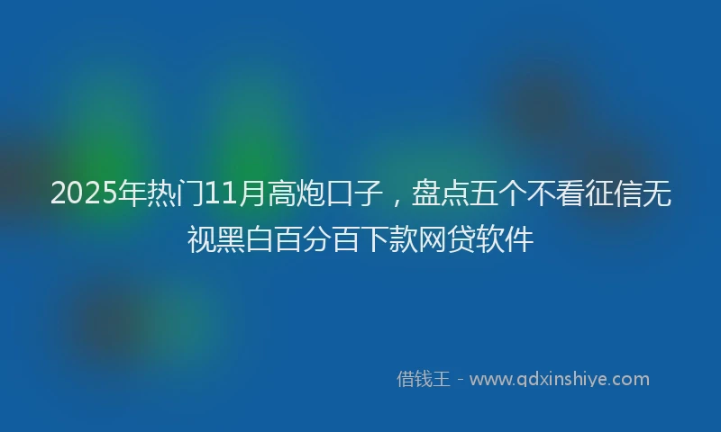 2025年热门11月高炮口子，盘点五个不看征信无视黑白百分百下款网贷软件
