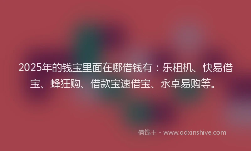 2025年的钱宝里面在哪借钱有：乐租机、快易借宝、蜂狂购、借款宝速借宝、永卓易购等。