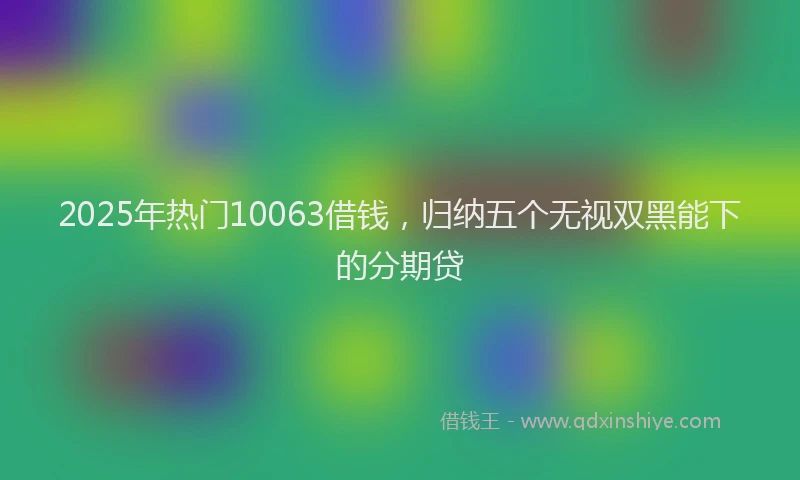 2025年热门10063借钱，归纳五个无视双黑能下的分期贷