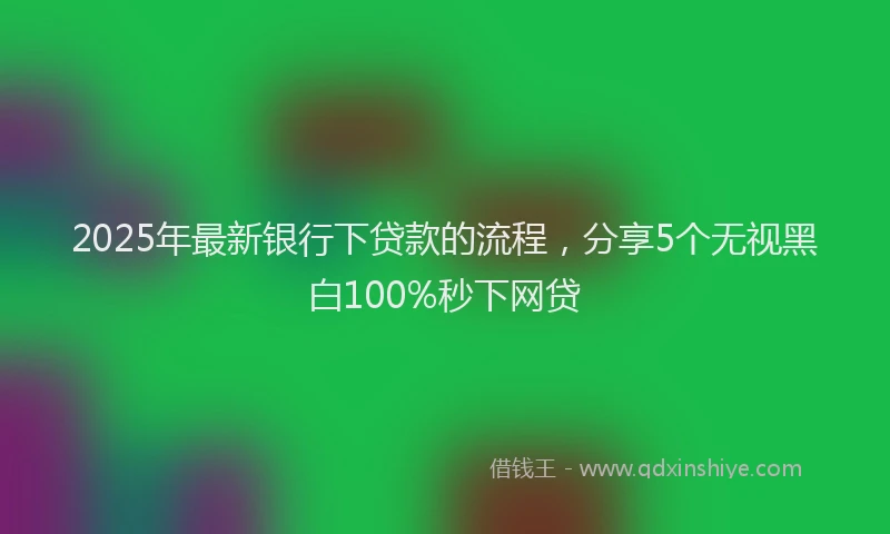 2025年最新银行下贷款的流程，分享5个无视黑白100%秒下网贷