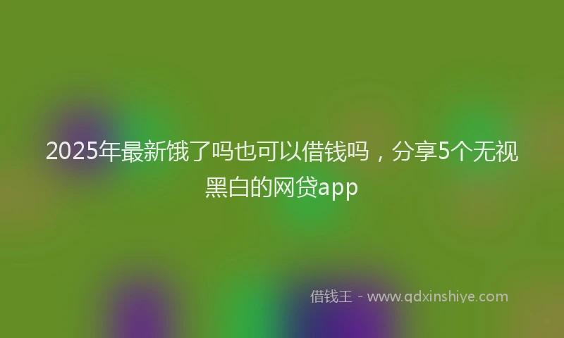 2025年最新饿了吗也可以借钱吗，分享5个无视黑白的网贷app