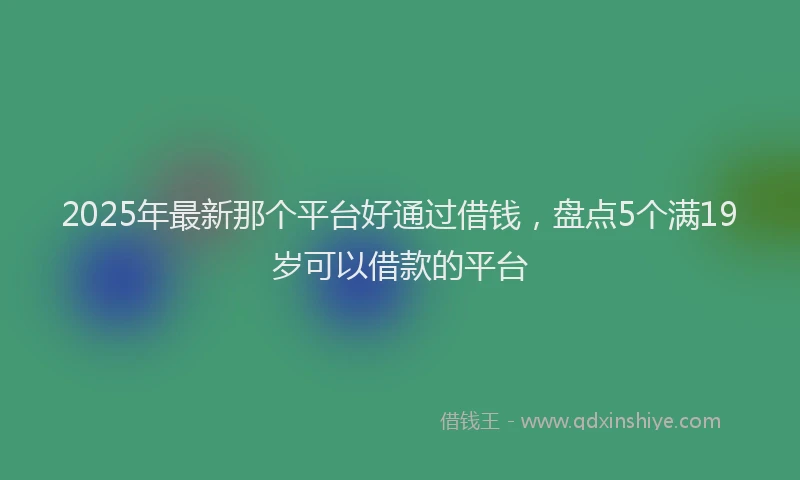 2025年最新那个平台好通过借钱，盘点5个满19岁可以借款的平台
