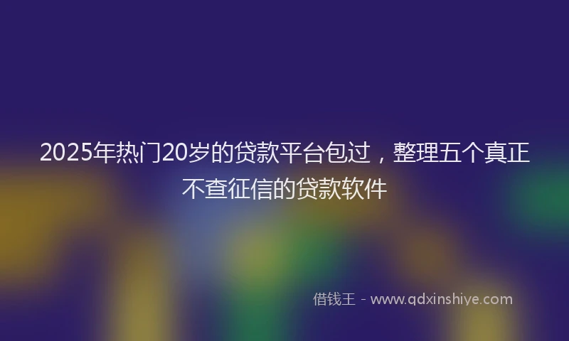 2025年热门20岁的贷款平台包过，整理五个真正不查征信的贷款软件