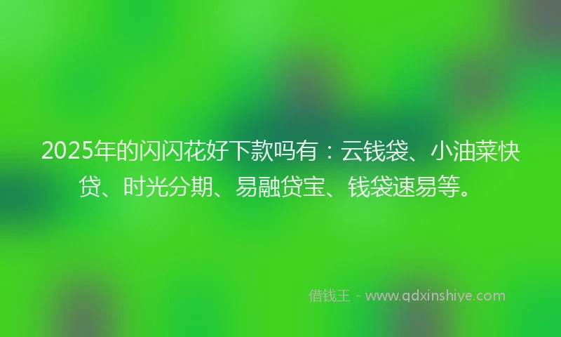 2025年的闪闪花好下款吗有：云钱袋、小油菜快贷、时光分期、易融贷宝、钱袋速易等。