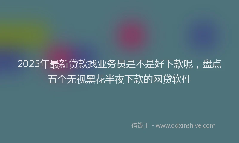 2025年最新贷款找业务员是不是好下款呢，盘点五个无视黑花半夜下款的网贷软件