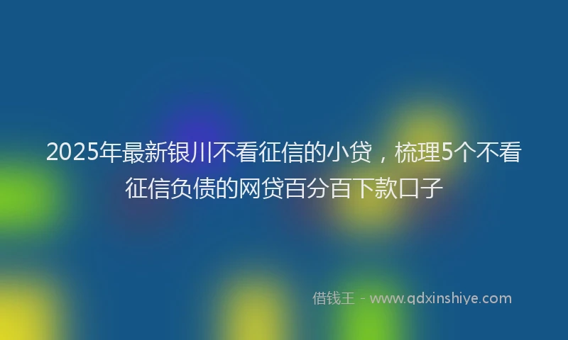 2025年最新银川不看征信的小贷，梳理5个不看征信负债的网贷百分百下款口子