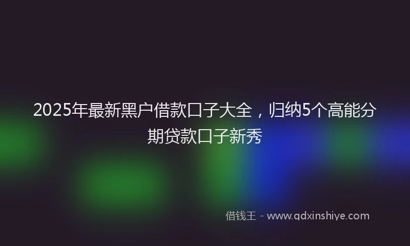 2025年最新黑户借款口子大全，归纳5个高能分期贷款口子新秀