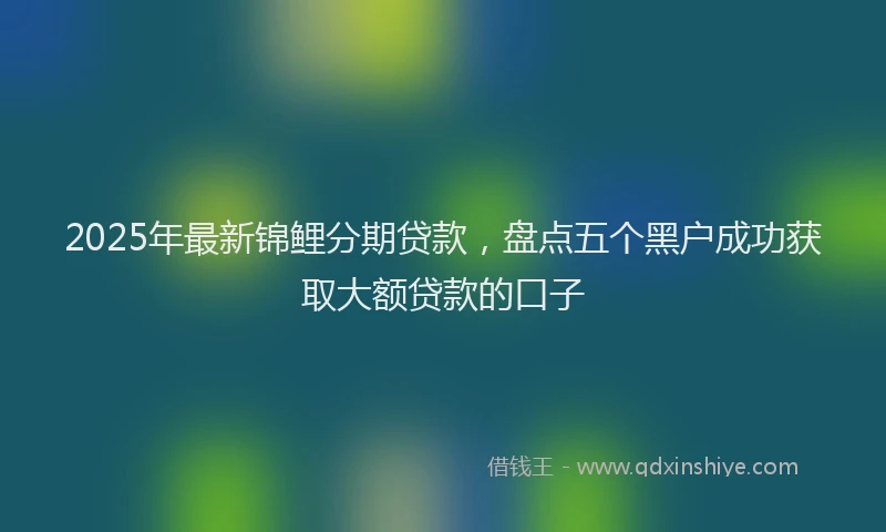2025年最新锦鲤分期贷款，盘点五个黑户成功获取大额贷款的口子
