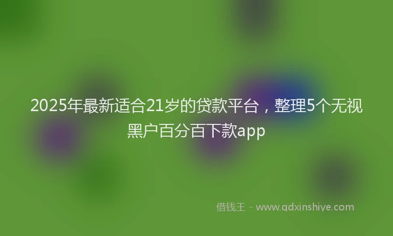 2025年最新适合21岁的贷款平台，整理5个无视黑户百分百下款app