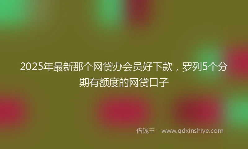 2025年最新那个网贷办会员好下款，罗列5个分期有额度的网贷口子