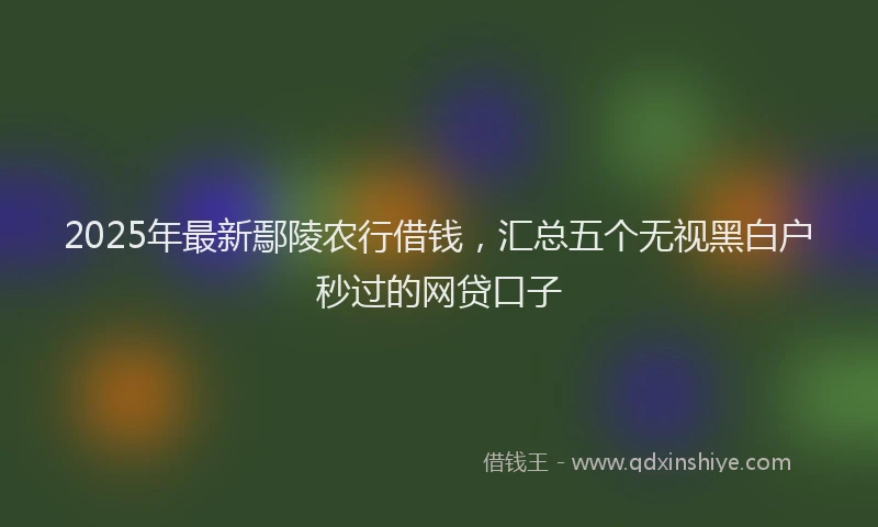 2025年最新鄢陵农行借钱，汇总五个无视黑白户秒过的网贷口子