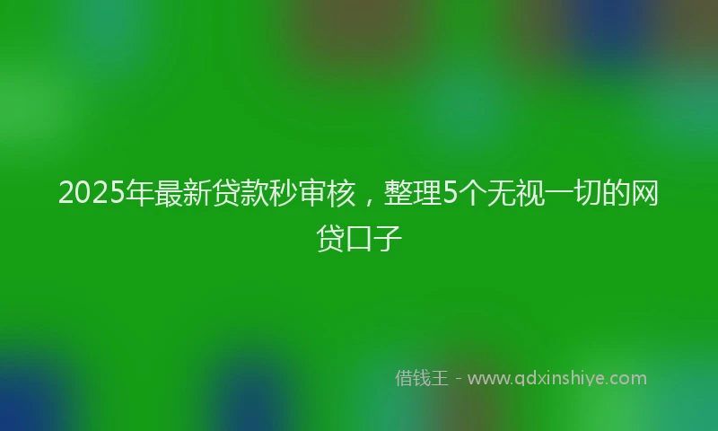 2025年最新贷款秒审核，整理5个无视一切的网贷口子