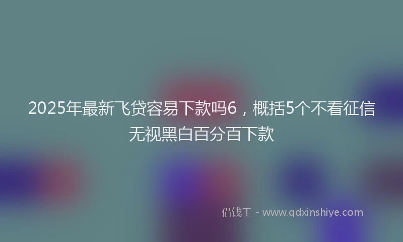 2025年最新飞贷容易下款吗6，概括5个不看征信无视黑白百分百下款