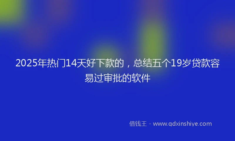 2025年热门14天好下款的，总结五个19岁贷款容易过审批的软件