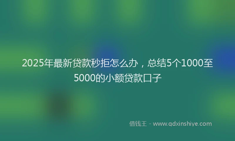 2025年最新贷款秒拒怎么办，总结5个1000至5000的小额贷款口子