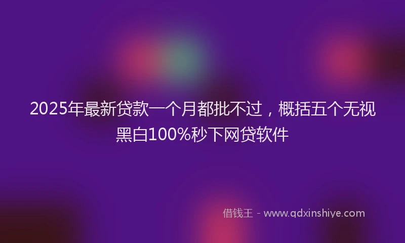 2025年最新贷款一个月都批不过，概括五个无视黑白100%秒下网贷软件