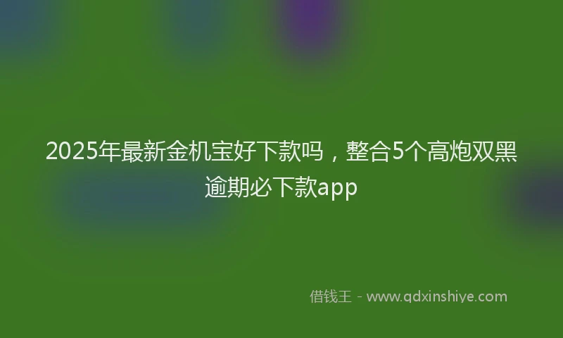 2025年最新金机宝好下款吗，整合5个高炮双黑逾期必下款app