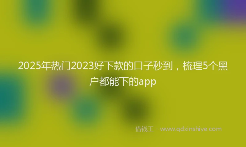 2025年热门2023好下款的口子秒到，梳理5个黑户都能下的app