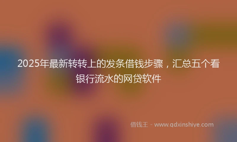 2025年最新转转上的发条借钱步骤，汇总五个看银行流水的网贷软件