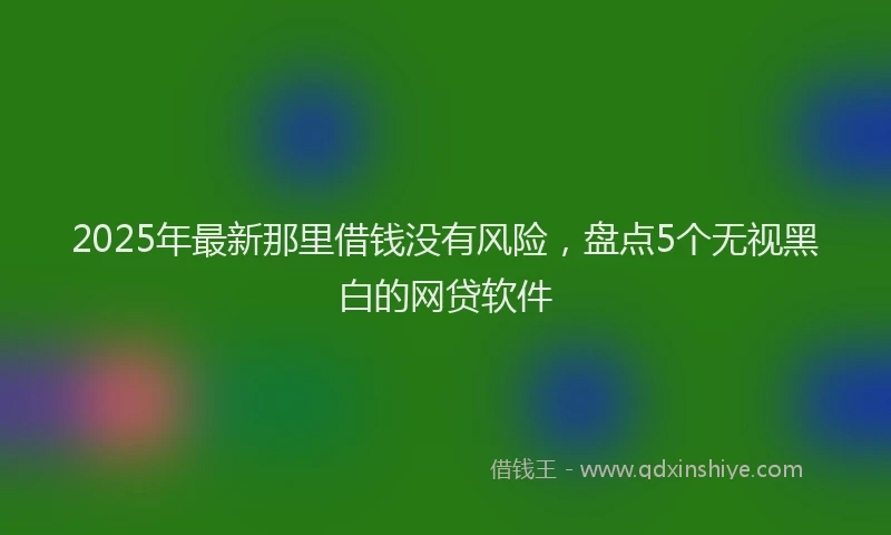 2025年最新那里借钱没有风险，盘点5个无视黑白的网贷软件
