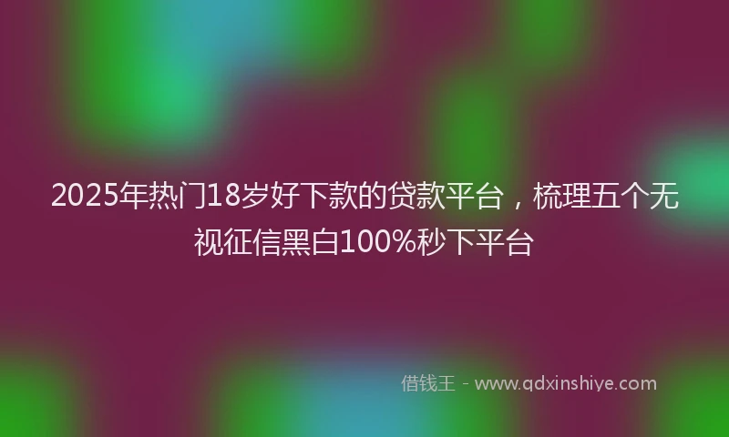 2025年热门18岁好下款的贷款平台，梳理五个无视征信黑白100%秒下平台
