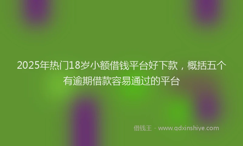 2025年热门18岁小额借钱平台好下款，概括五个有逾期借款容易通过的平台