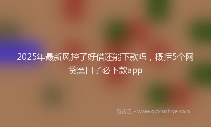2025年最新风控了好借还能下款吗，概括5个网贷黑口子必下款app