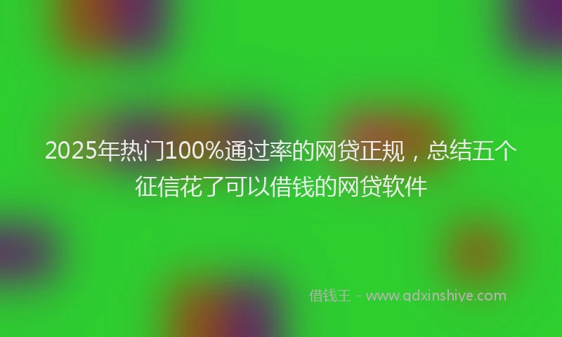 2025年热门100%通过率的网贷正规，总结五个征信花了可以借钱的网贷软件