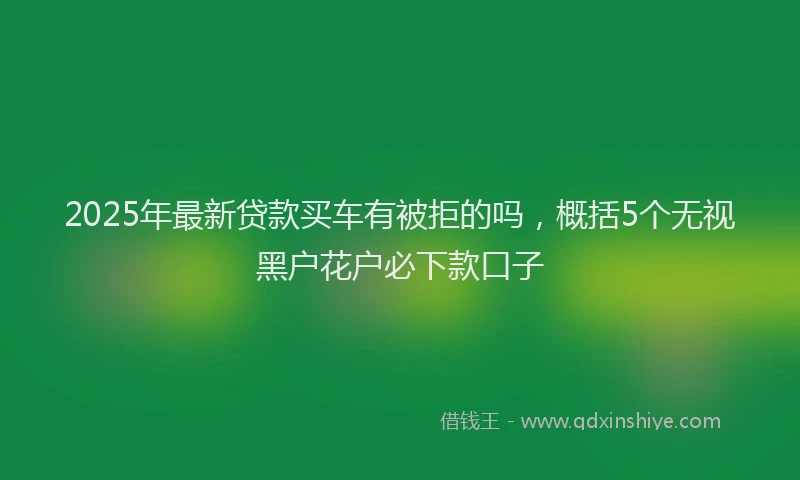 2025年最新贷款买车有被拒的吗，概括5个无视黑户花户必下款口子