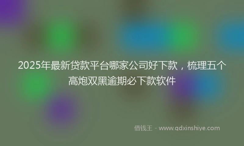 2025年最新贷款平台哪家公司好下款，梳理五个高炮双黑逾期必下款软件