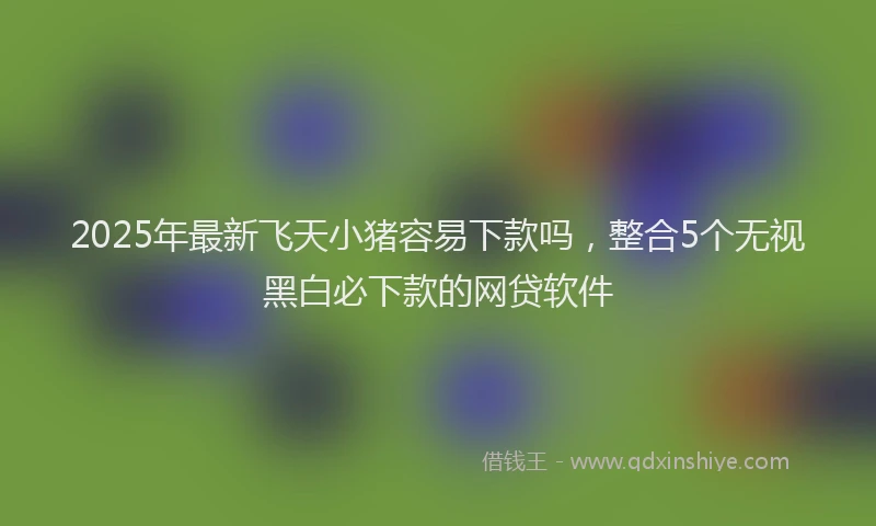 2025年最新飞天小猪容易下款吗，整合5个无视黑白必下款的网贷软件