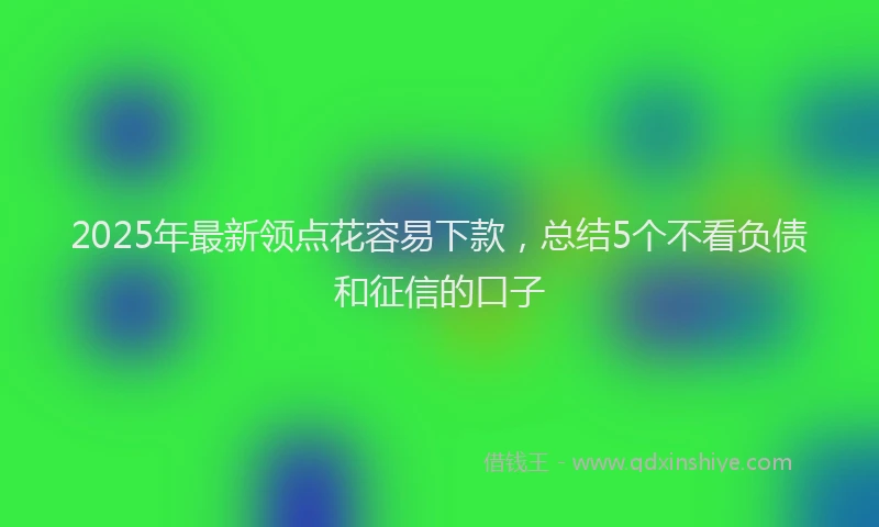 2025年最新领点花容易下款，总结5个不看负债和征信的口子