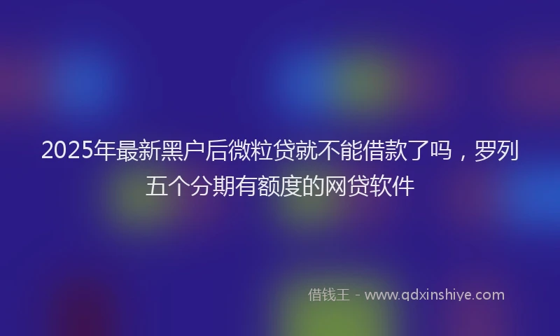 2025年最新黑户后微粒贷就不能借款了吗，罗列五个分期有额度的网贷软件