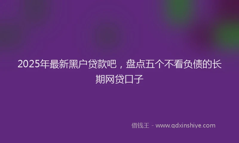 2025年最新黑户贷款吧，盘点五个不看负债的长期网贷口子