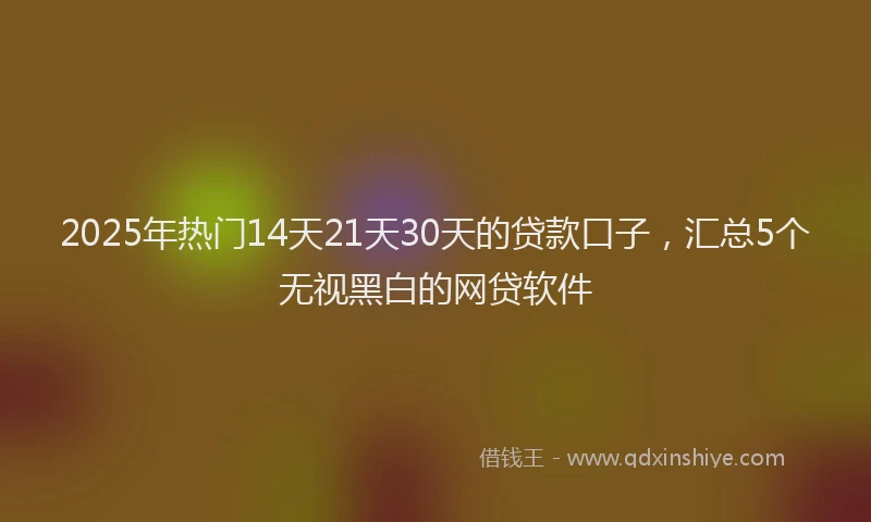 2025年热门14天21天30天的贷款口子，汇总5个无视黑白的网贷软件