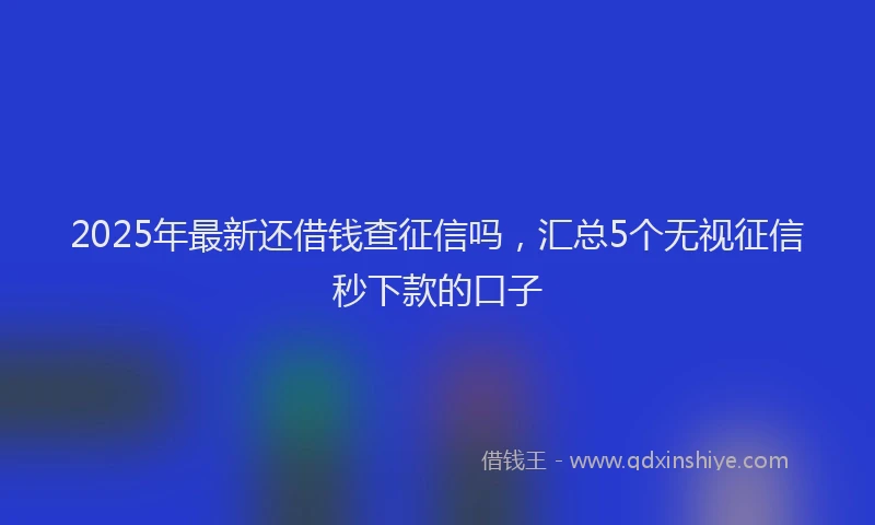 2025年最新还借钱查征信吗，汇总5个无视征信秒下款的口子