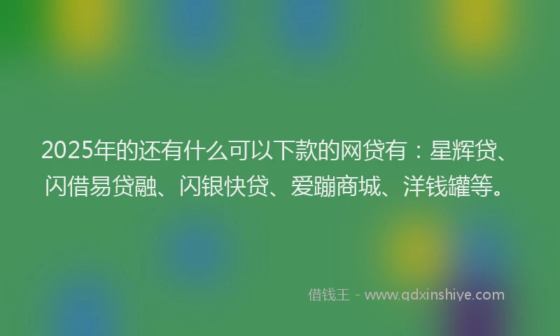 2025年的还有什么可以下款的网贷有：星辉贷、闪借易贷融、闪银快贷、爱蹦商城、洋钱罐等。