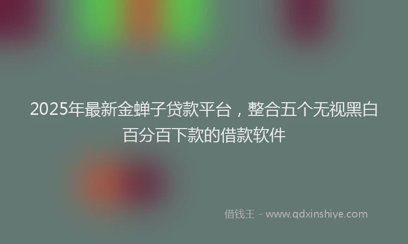 2025年最新金蝉子贷款平台，整合五个无视黑白百分百下款的借款软件
