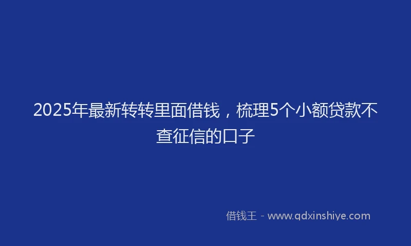2025年最新转转里面借钱，梳理5个小额贷款不查征信的口子