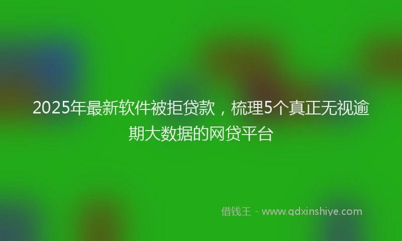 2025年最新软件被拒贷款，梳理5个真正无视逾期大数据的网贷平台