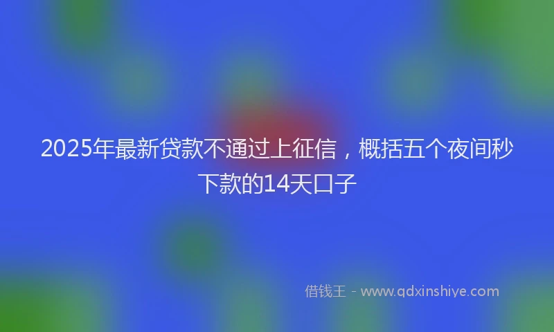 2025年最新贷款不通过上征信，概括五个夜间秒下款的14天口子
