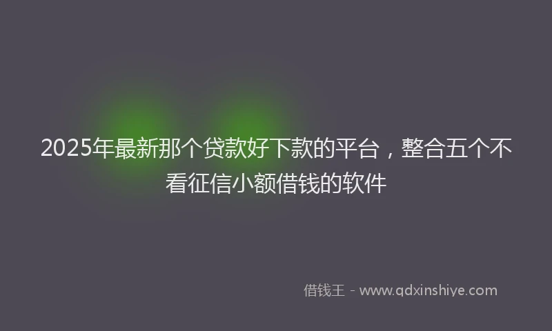 2025年最新那个贷款好下款的平台，整合五个不看征信小额借钱的软件